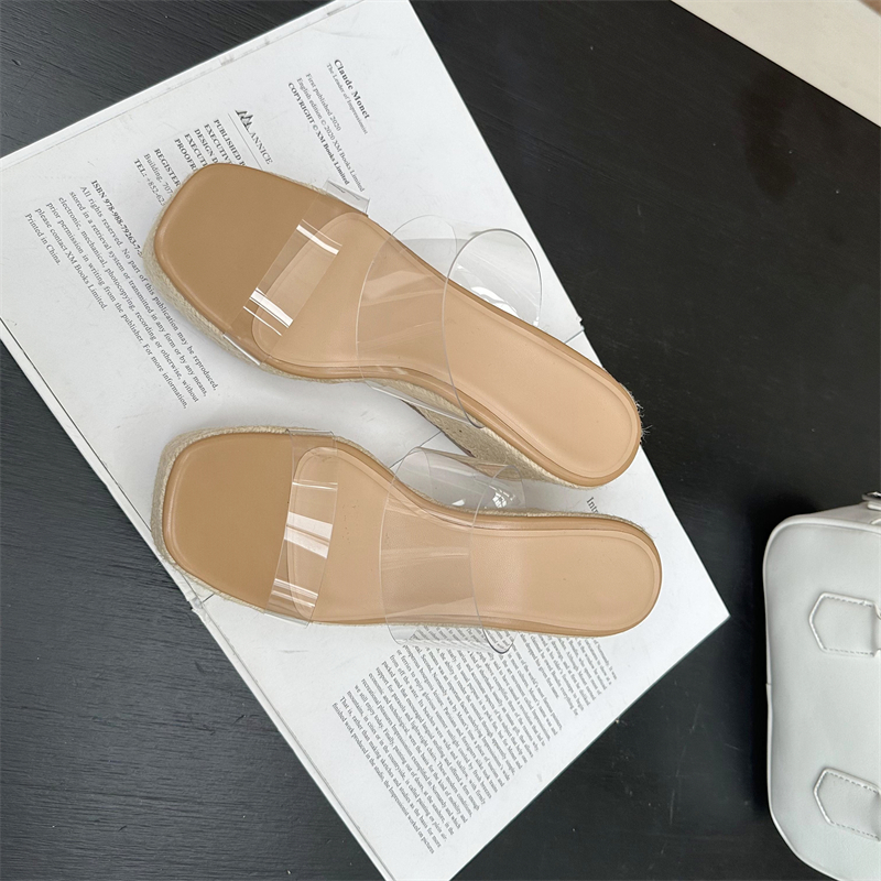 2024 New Wedge Woven Straw Sandals Women Slippers - Image 5