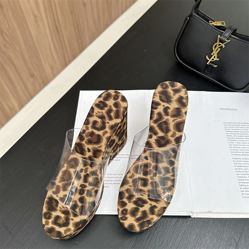 2024 New Summer Leopard Print Wedge Heel Sandals for Women - Image 5