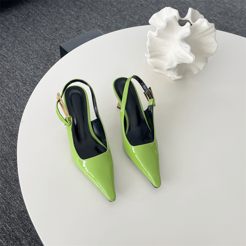 2024 New High Heel Buckle Strap Sandals Pointed Toe Women's Sandals - Image 5