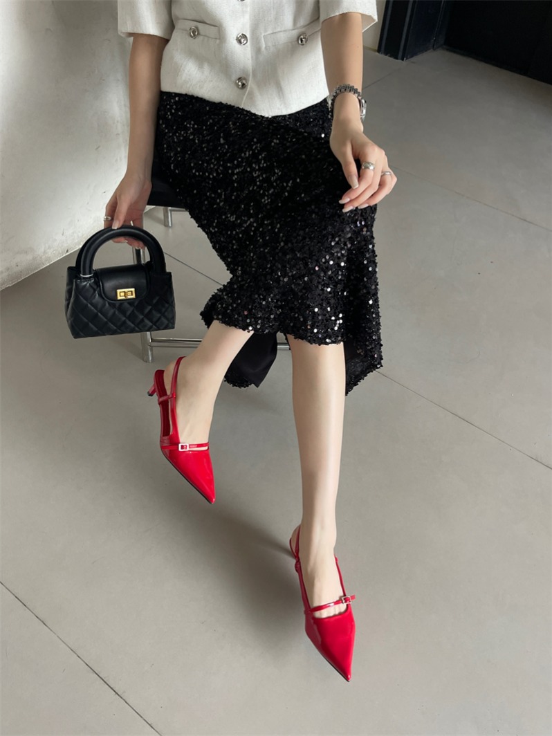 2024 New Low Heel Closed Toe Ankle Strap Sandals for Women - Image 4