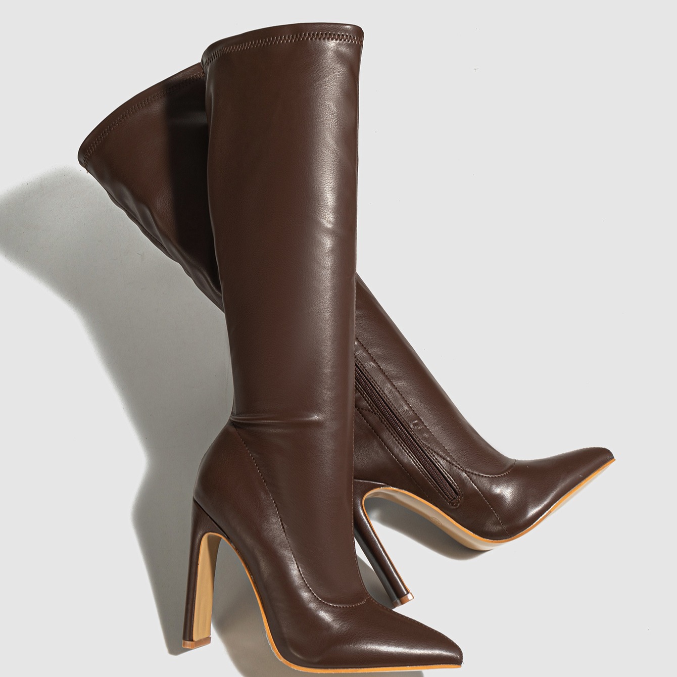 Impression Bang Women's Pointed Toe High Heel Riding Boots - Slim Fit, Versatile, 2024 Winter, Sizes 35-42 - Image 5