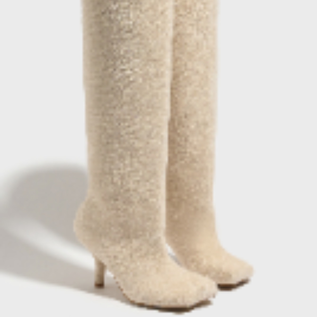 US Size Wide Calf Suede Square Toe Knee High Boots for Women - Image 5