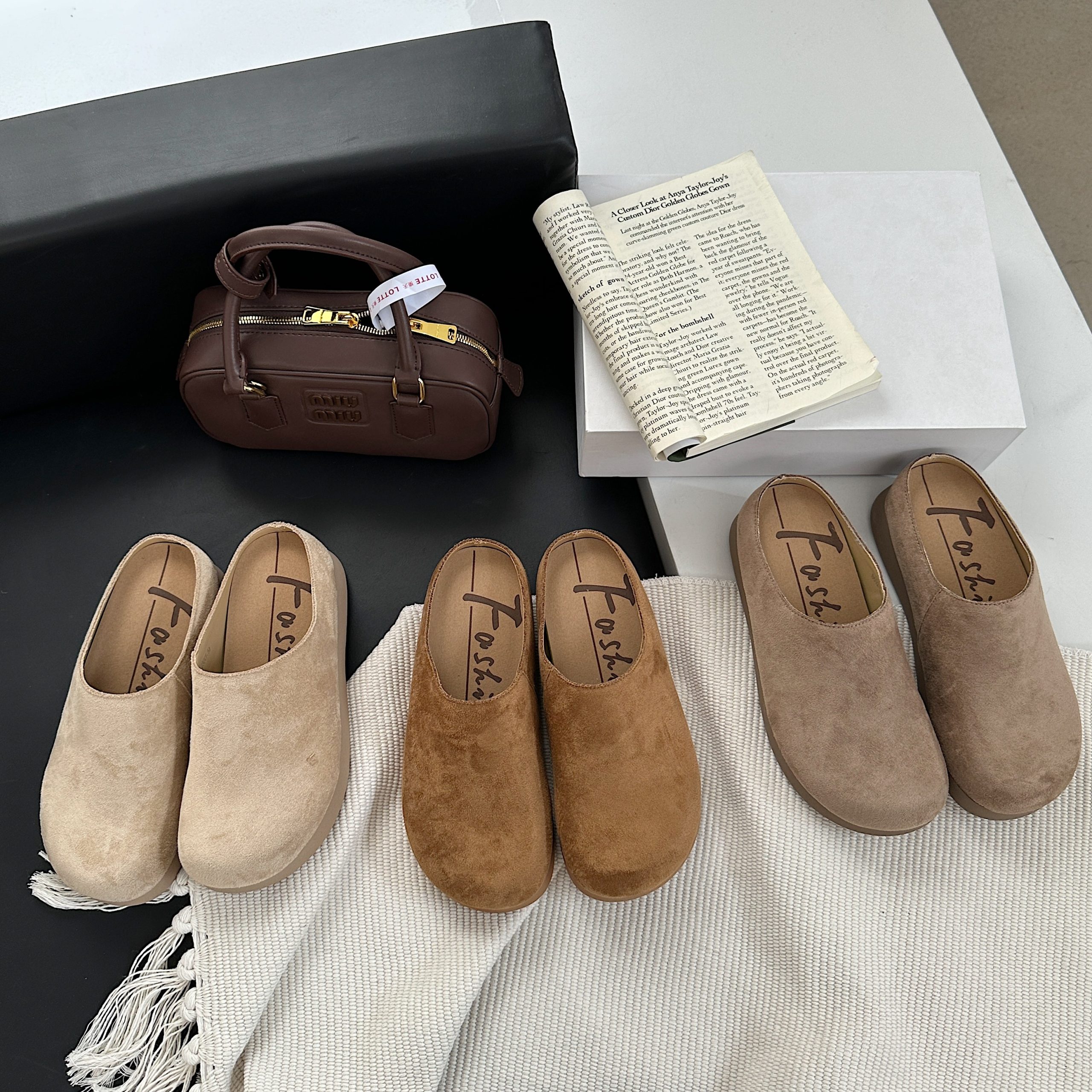 2025 New Autumn Retro Casual Soft Sole Birkenstock Slippers Suede Covered Toe Women's Slip-On Outdoor - Image 5