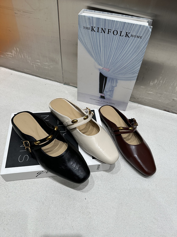 French Style Lazy One-Step Enclosed Half Slippers for Women 2025 Spring New Fashion Versatile Square Toe Mules - Image 4