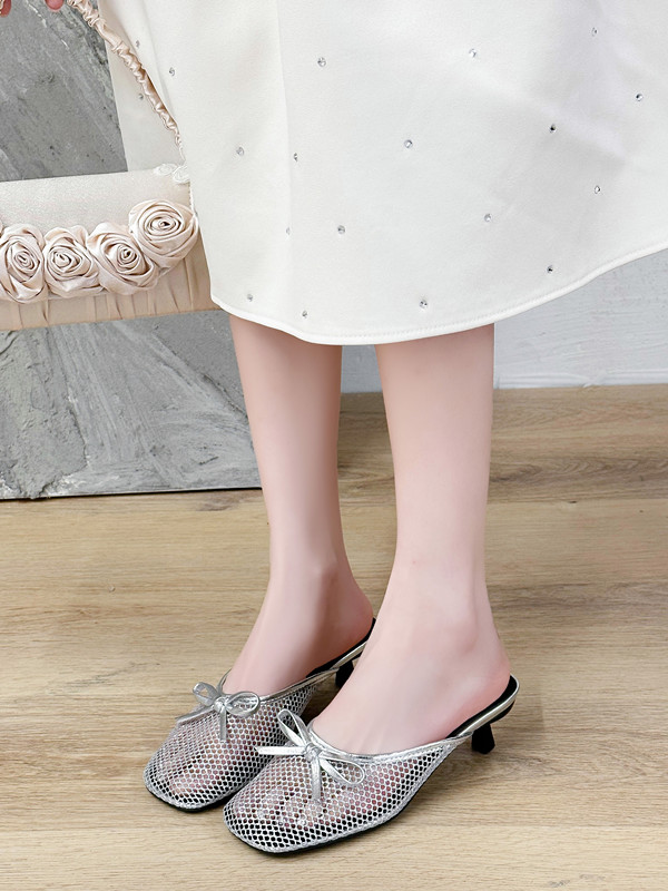 Women's Bow Design Slip-On Slippers with Low Heel - Yageli 2025 Spring - Image 3