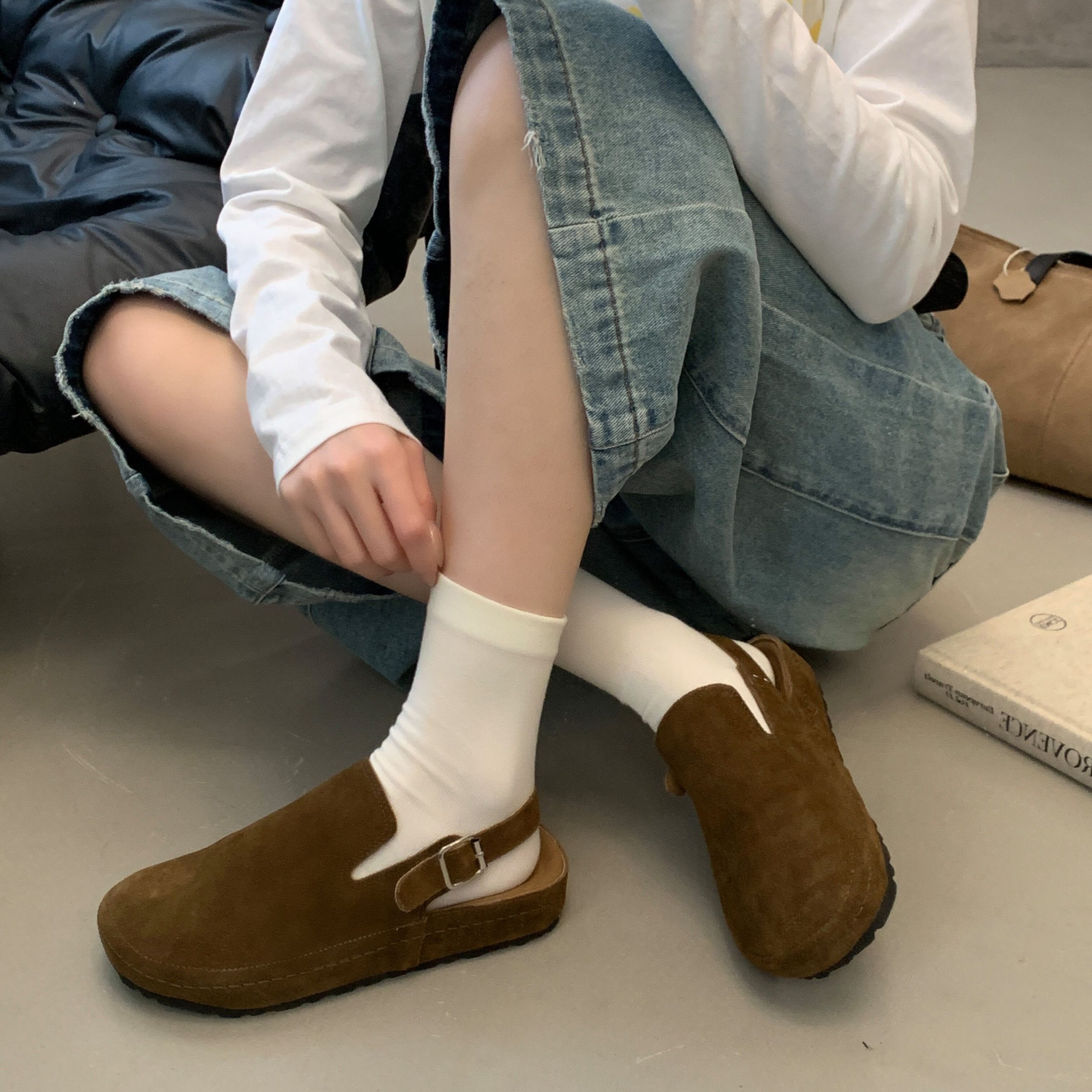 New Matte Suede Birkenstock Thick Sole Sandals 2026 Spring Summer Korean Style Flat Outdoor Bo Ken Shoes - Image 4