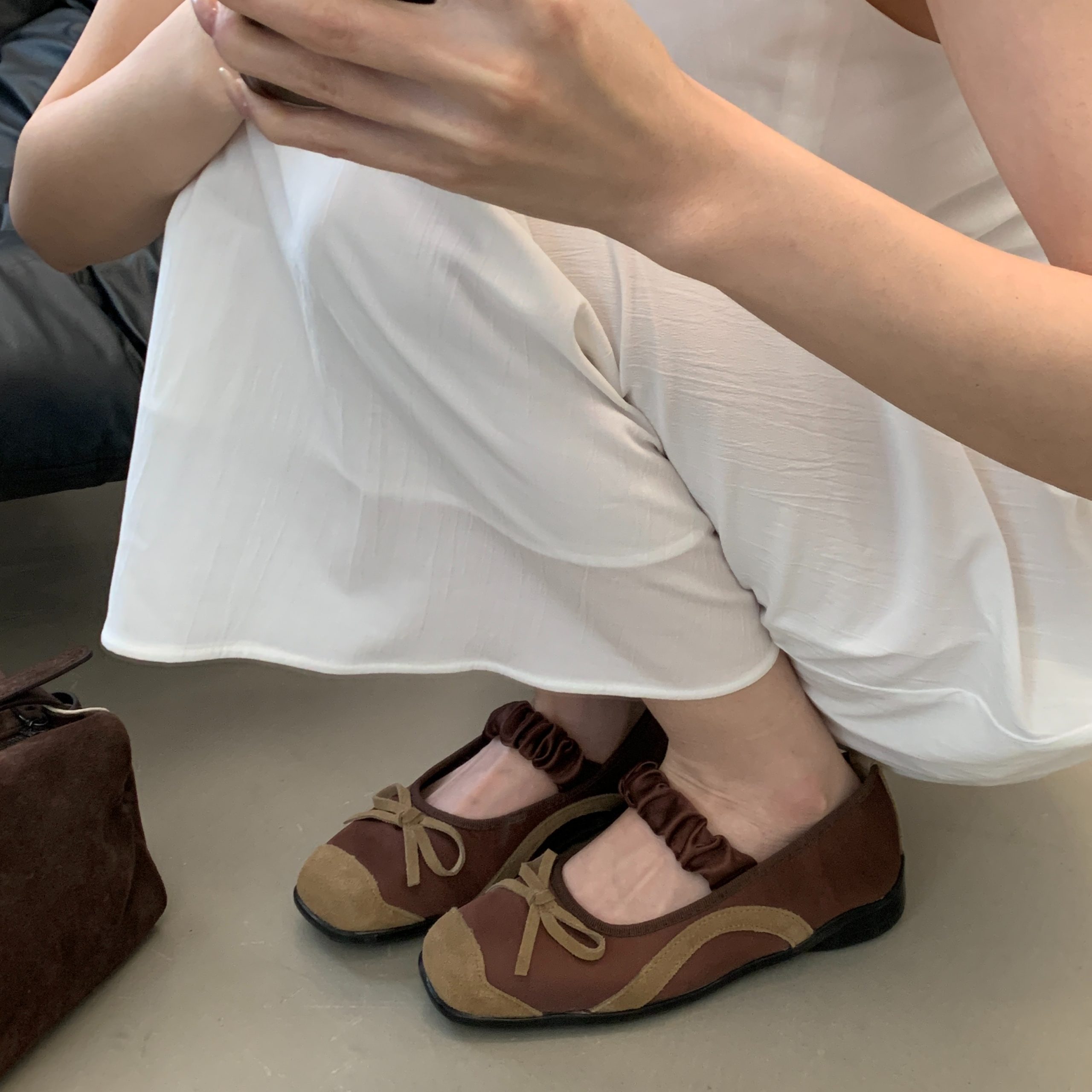 Retro Two-Tone Square Toe Mary Jane Shoes 2026 Spring Summer New Genuine Leather Commuter Casual Shoes - Image 3
