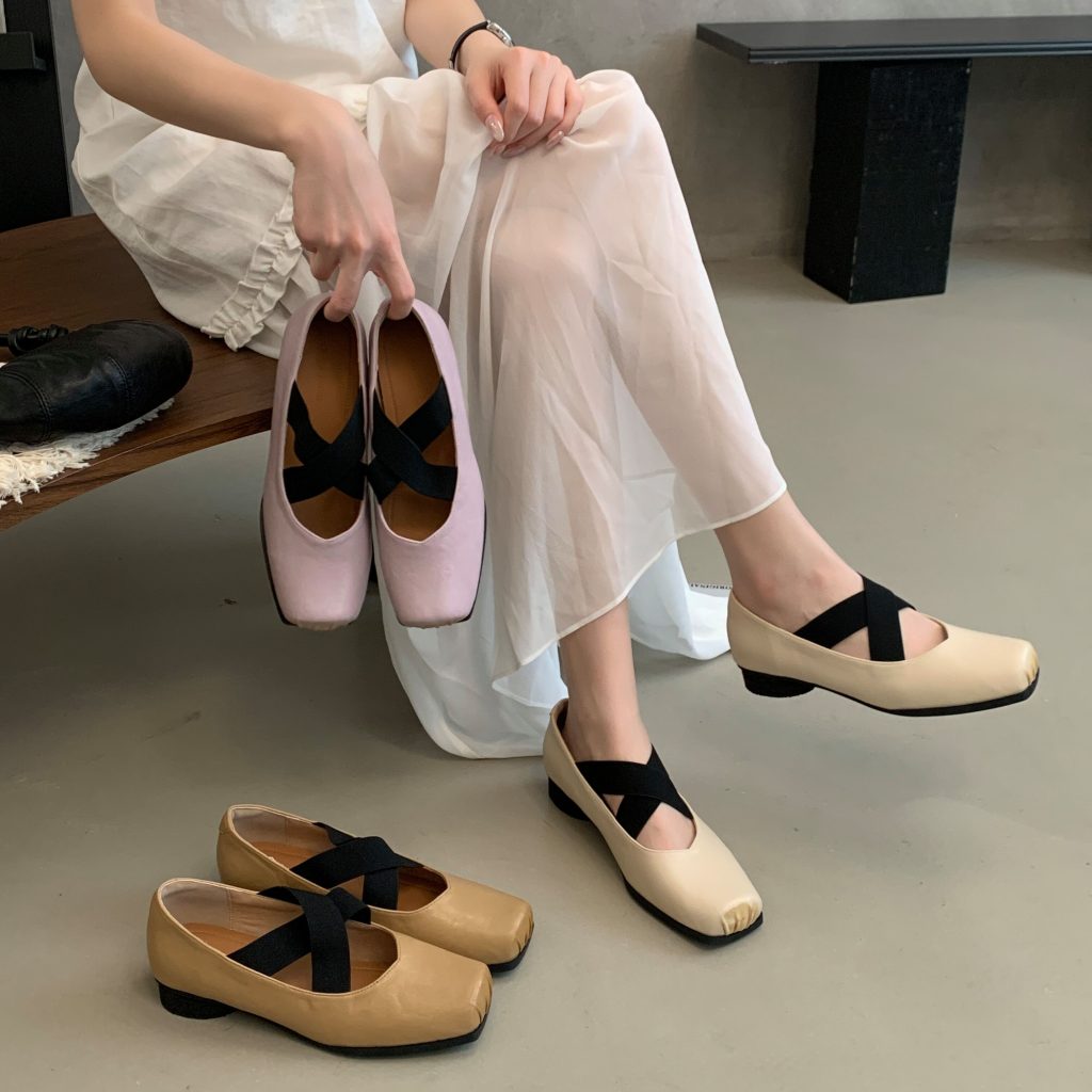 Four Seasons Chinese Style Ballet Shoes 2026 Spring Summer New Style Elegant Chunky Heel Square Toe Mary Jane